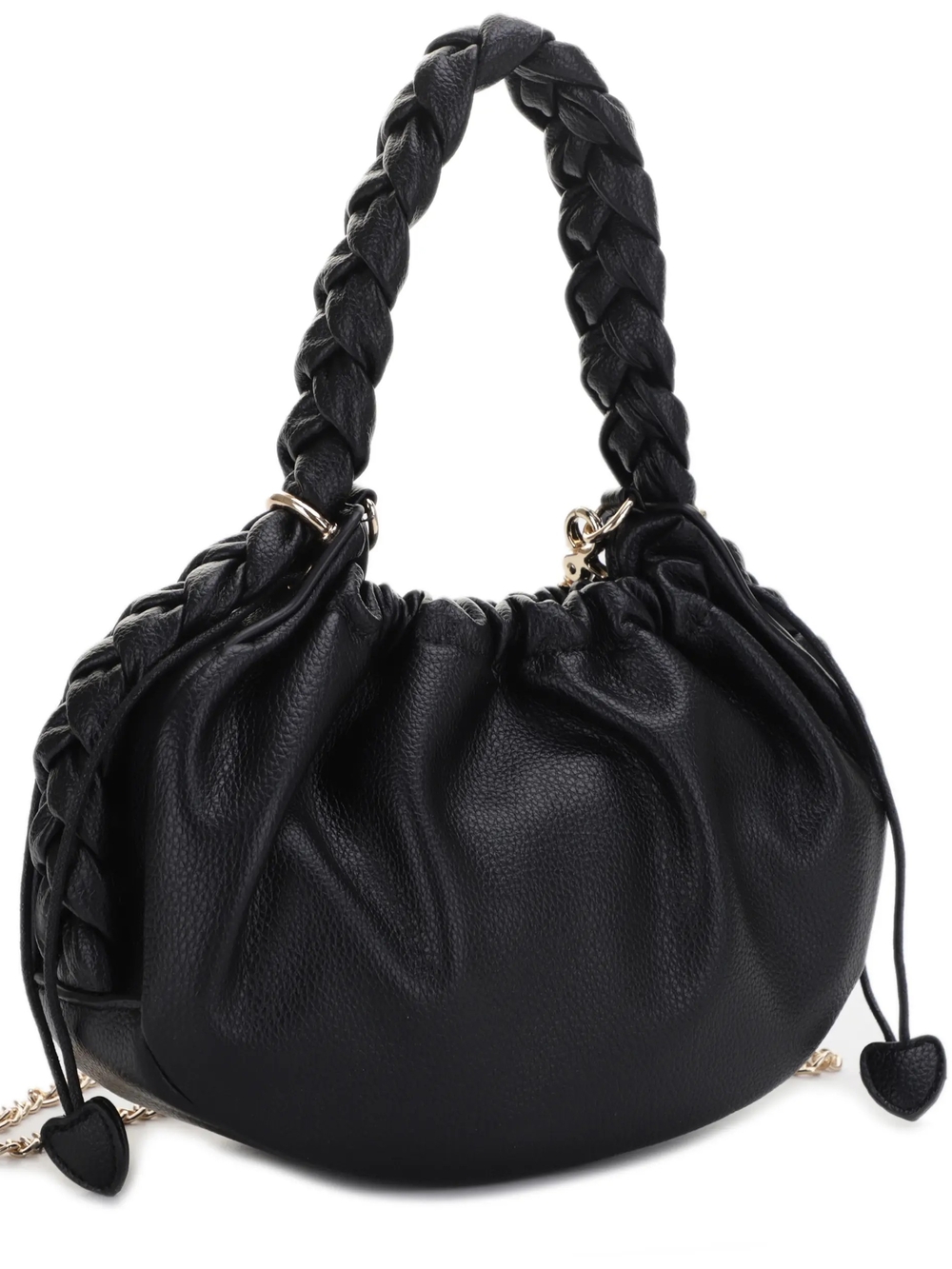Braided Handle Drawstring Bucket Bag 2026 Women's Cute 2-Way Handbag